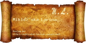 Miklóska Larina névjegykártya